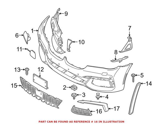 BMW Fog Light Trim = Front Driver Side 51118061125